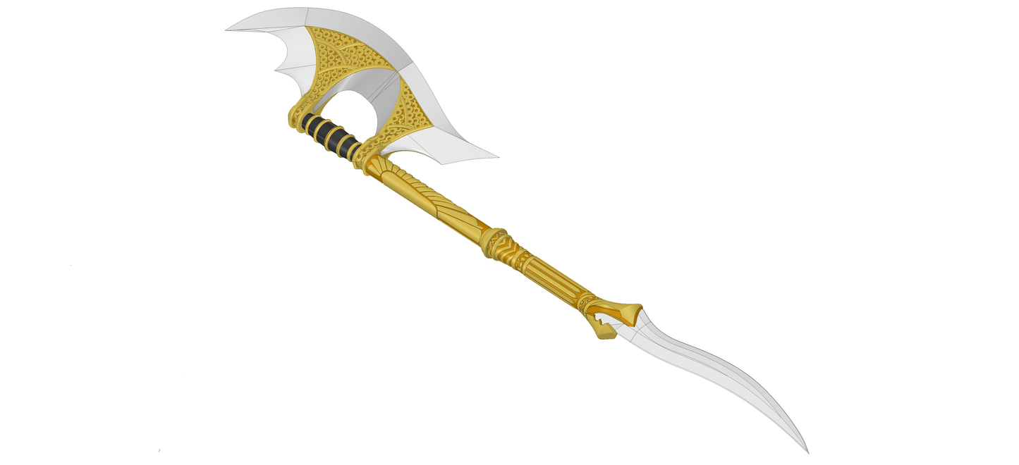 Buffy The Vampire Slayer Ancient Scythe / Axe | Thematic Wall Mount or Table Plinth Available | Cosplay prop. | By Collins Creations 3D