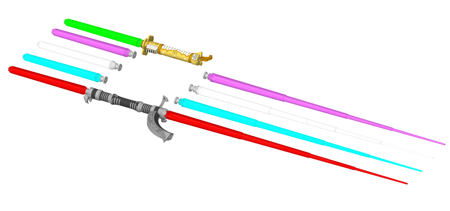 0.8 Meter Long Telescopic Lightsaber Blade With Emitter Attachment (Available in 3 Colours) | Education Pointing Aid | By Collins Creations 3D