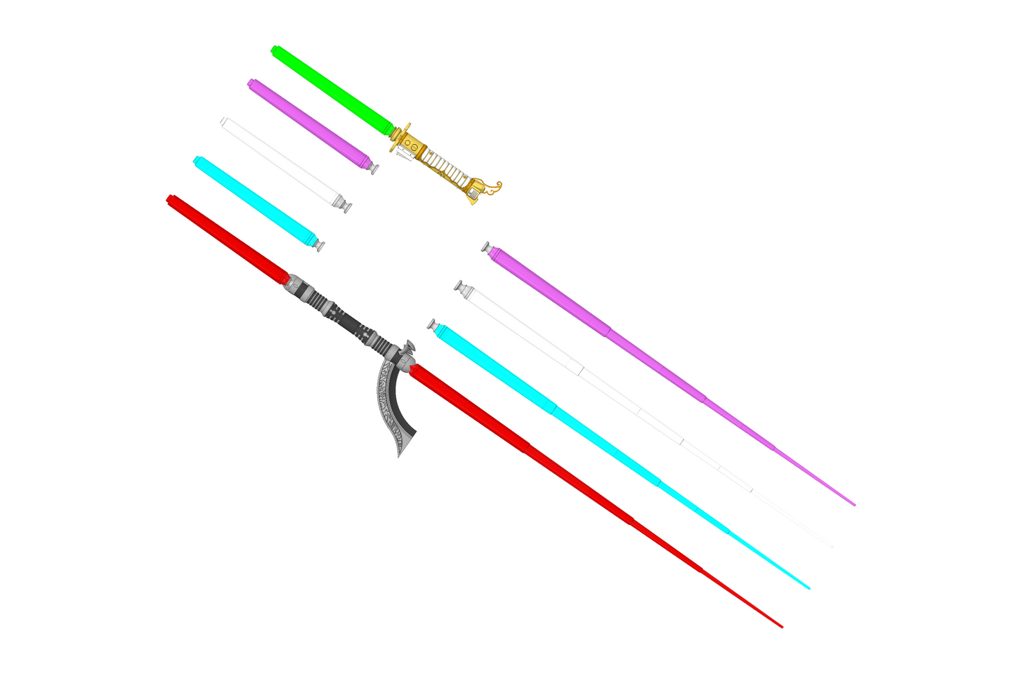 0.8 Meter Long Telescopic Lightsaber Blade With Emitter Attachment (Available in 3 Colours) | Education Pointing Aid | By Collins Creations 3D