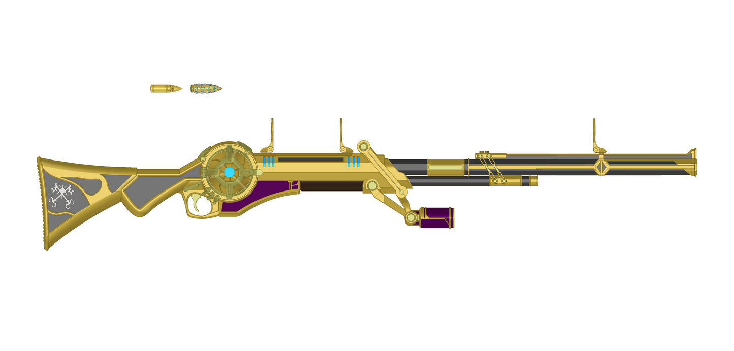 Caitlyn Rifle Season 2 Cosplay Prop Version 1 | Plastic non-functional display prop | Folding and Extending Versions | By Collins Creations 3D