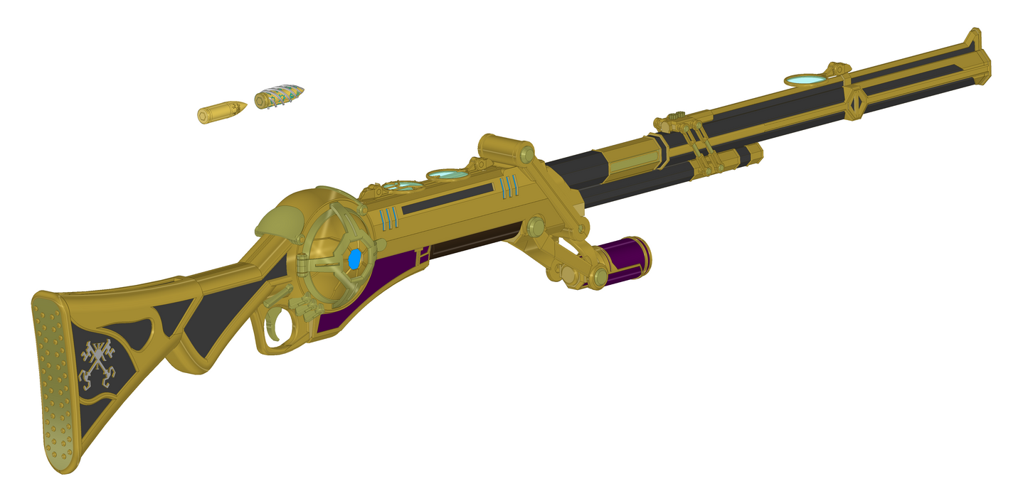 Caitlyn Rifle Season 2 Cosplay Prop Version 1 | Plastic non-functional display prop | Folding and Extending Versions | By Collins Creations 3D