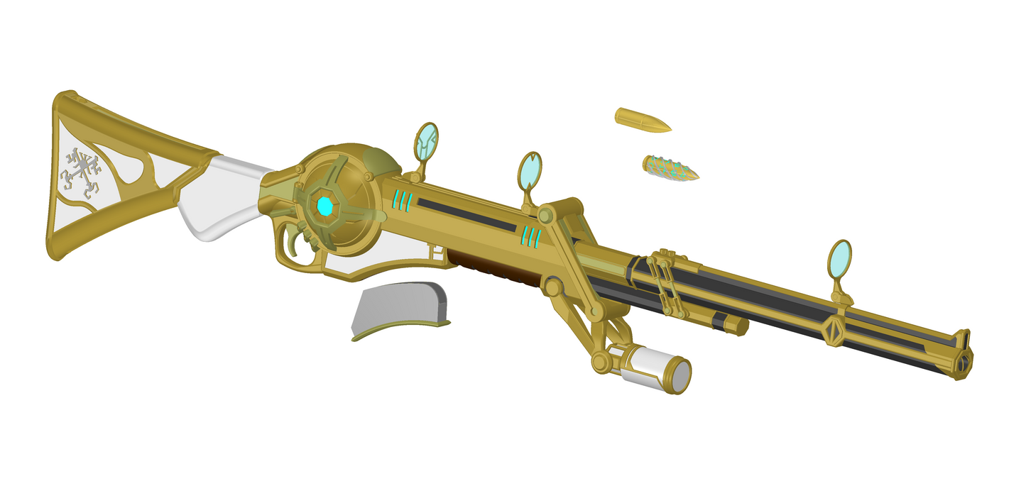 Caitlyn Rifle Season 2 Cosplay Prop Version 1 | Plastic non-functional display prop | Folding and Extending Versions | By Collins Creations 3D