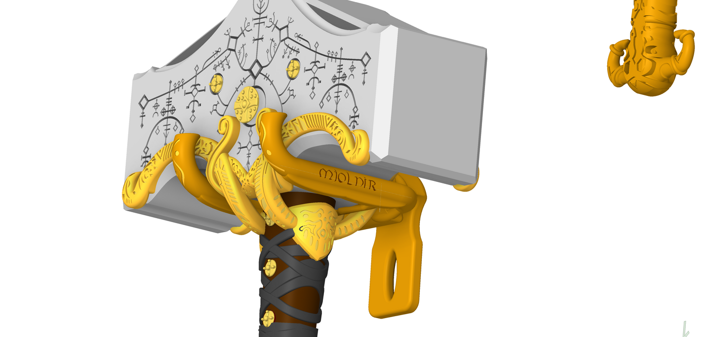 Mjolnir, Thor's Hammer and Belt Mount | God Of War Cosplay prop. | Display Options Available | By Collins Creations 3D