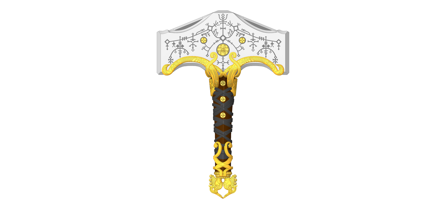 Mjolnir, Thor's Hammer and Belt Mount | God Of War Cosplay prop. | Display Options Available | By Collins Creations 3D