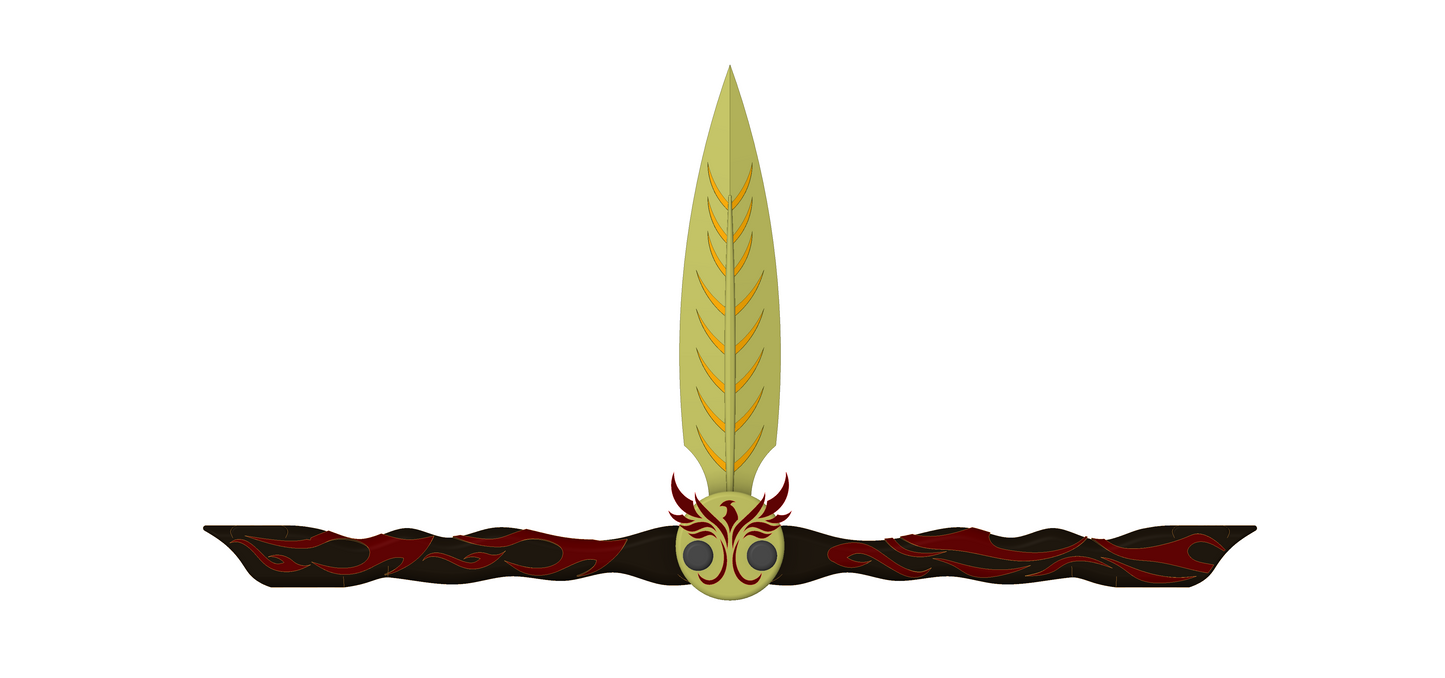 Phoenix Themed Butterfly Knife/Balisong Knife Props | The Dragon Prince Inspired | Functional Design with moving parts | By Collins Creations 3D