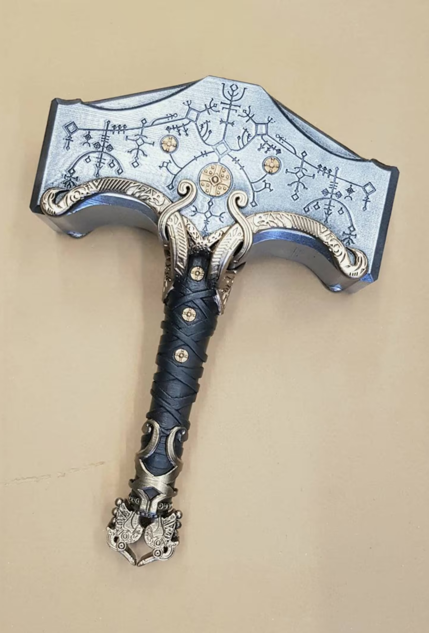 Mjolnir, Thor's Hammer and Belt Mount | God Of War Cosplay prop. | Display Options Available | By Collins Creations 3D