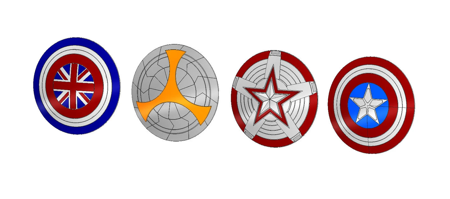 Marvel And Custom Designed Shields | Captain America | Taskmaster | Red Guardian | Captain Carter Shield | NEW PERSONAL SHIELD | Wall Mount | CC3D