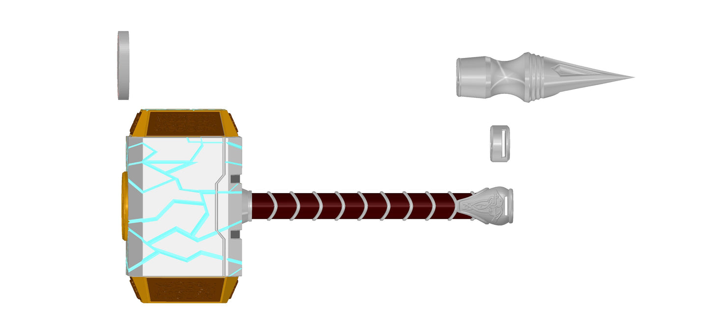 Custom Build YOUR Mjolnir Thor Hammer | Thor Love and Thunder Reforged Mjolnir | Wall Mount Option Available | By Collins Creations 3D