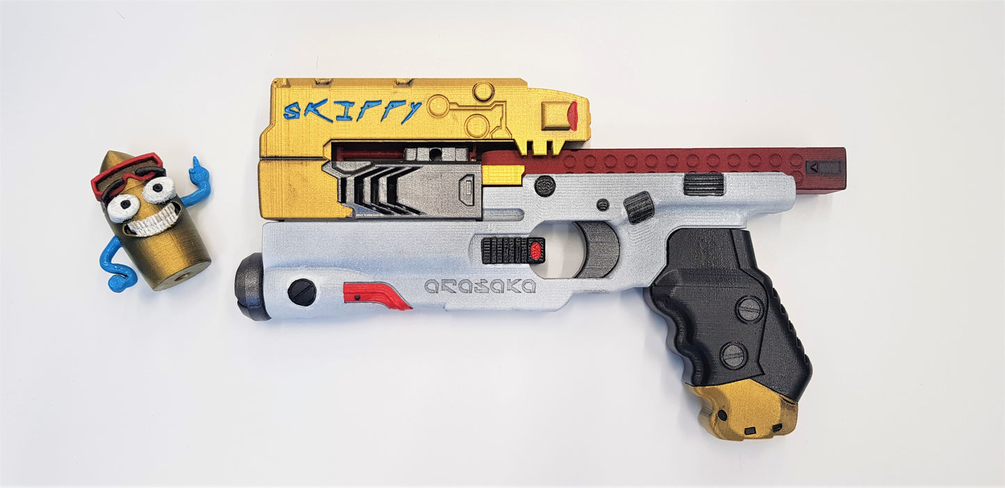 SkIPpY The Cyberpunk 2077 AI Hand Gun Prop | Internal Electronics, Display Plinth and Mini Skippy Available | By Collins Creations 3D