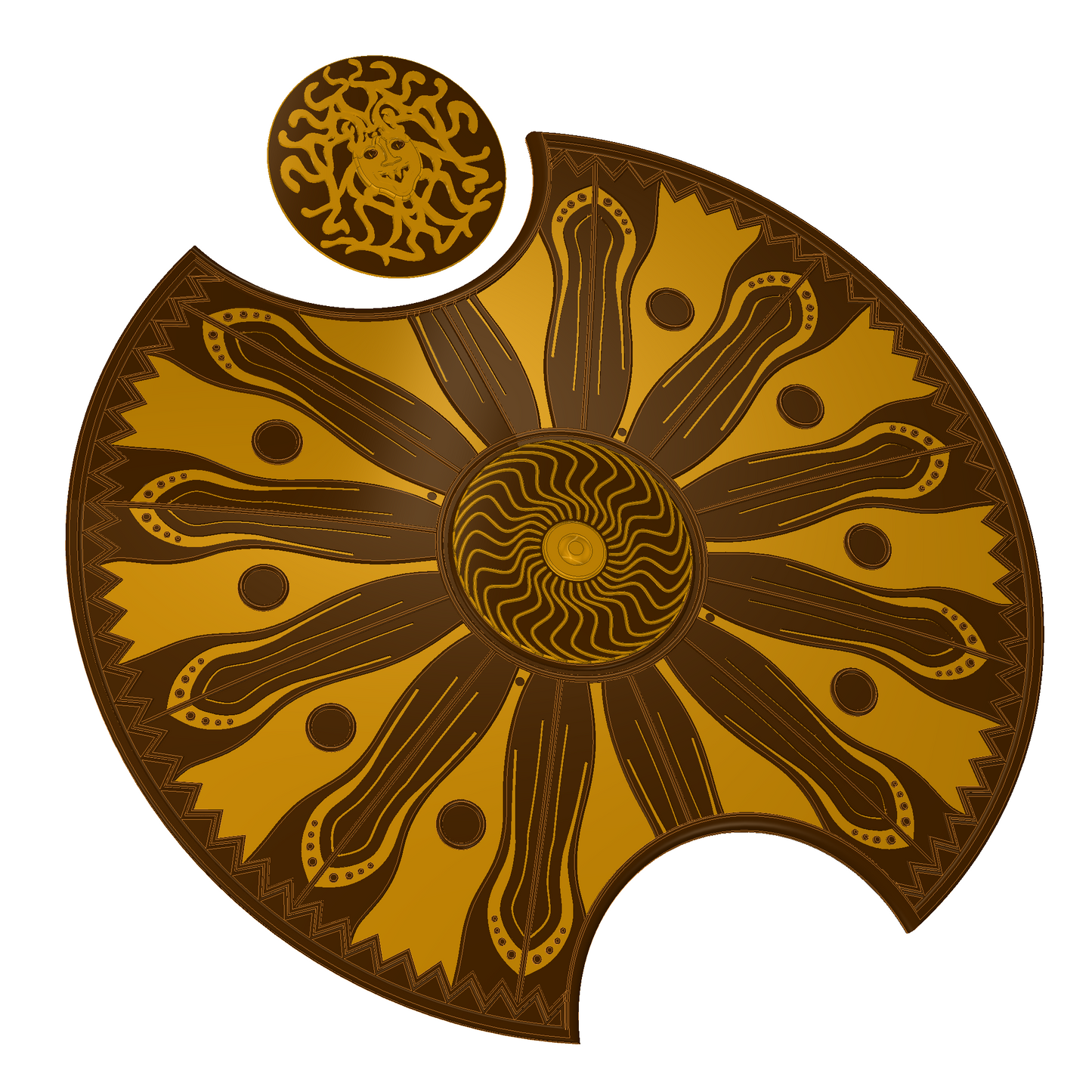 Achilles Shield | Greek Aspis Shield | Personalisation Option | Wall Mount Option Available | By CC3D