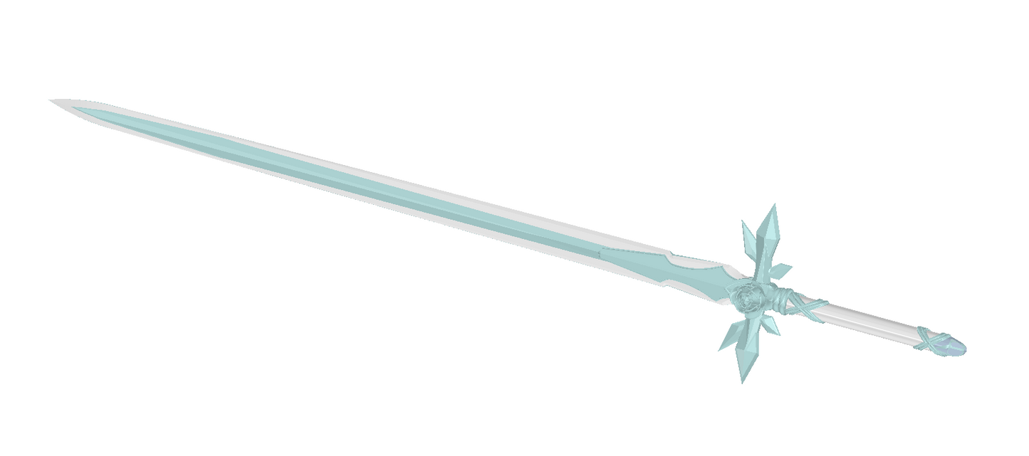 Blue/Red Rose SAO Sword | Eugeo/Kirito Sword | Sword Art Online | Matching Scabbard, Display Plinth Available | By CC3D