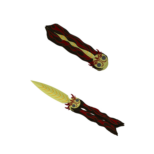 Phoenix Themed Butterfly Knife/Balisong Knife Props | The Dragon Prince Inspired | Functional Design with moving parts | By Collins Creations 3D