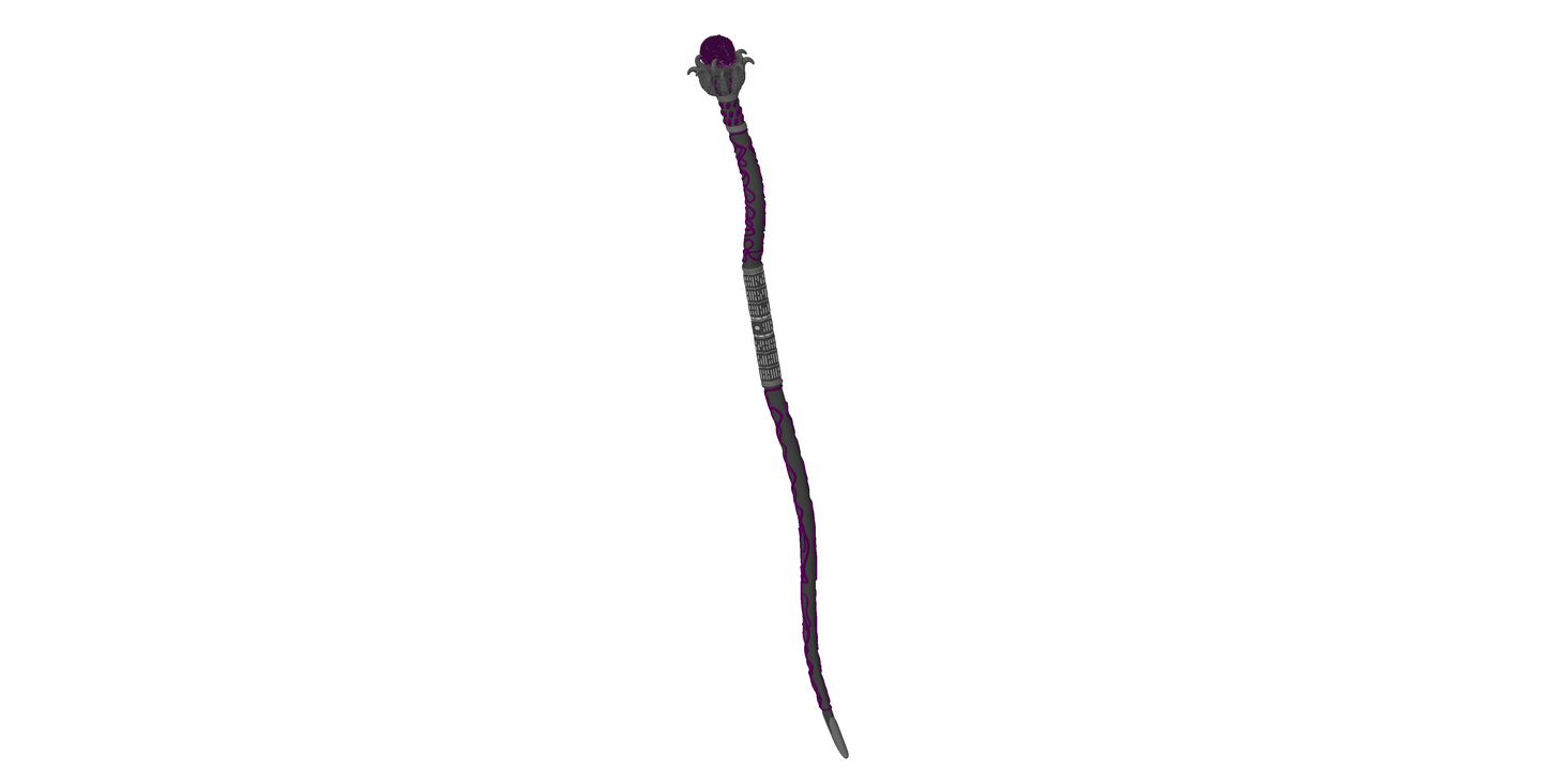 Mind Flayer Staff | Ilithid Wizard Quarterstaff | By Collins Creations 3D