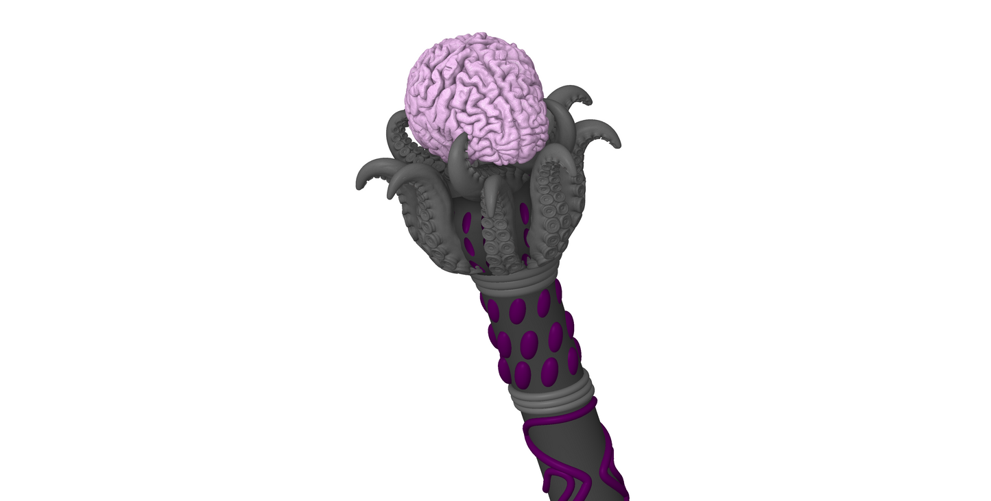 Mind Flayer Staff | Ilithid Wizard Quarterstaff | By Collins Creations 3D