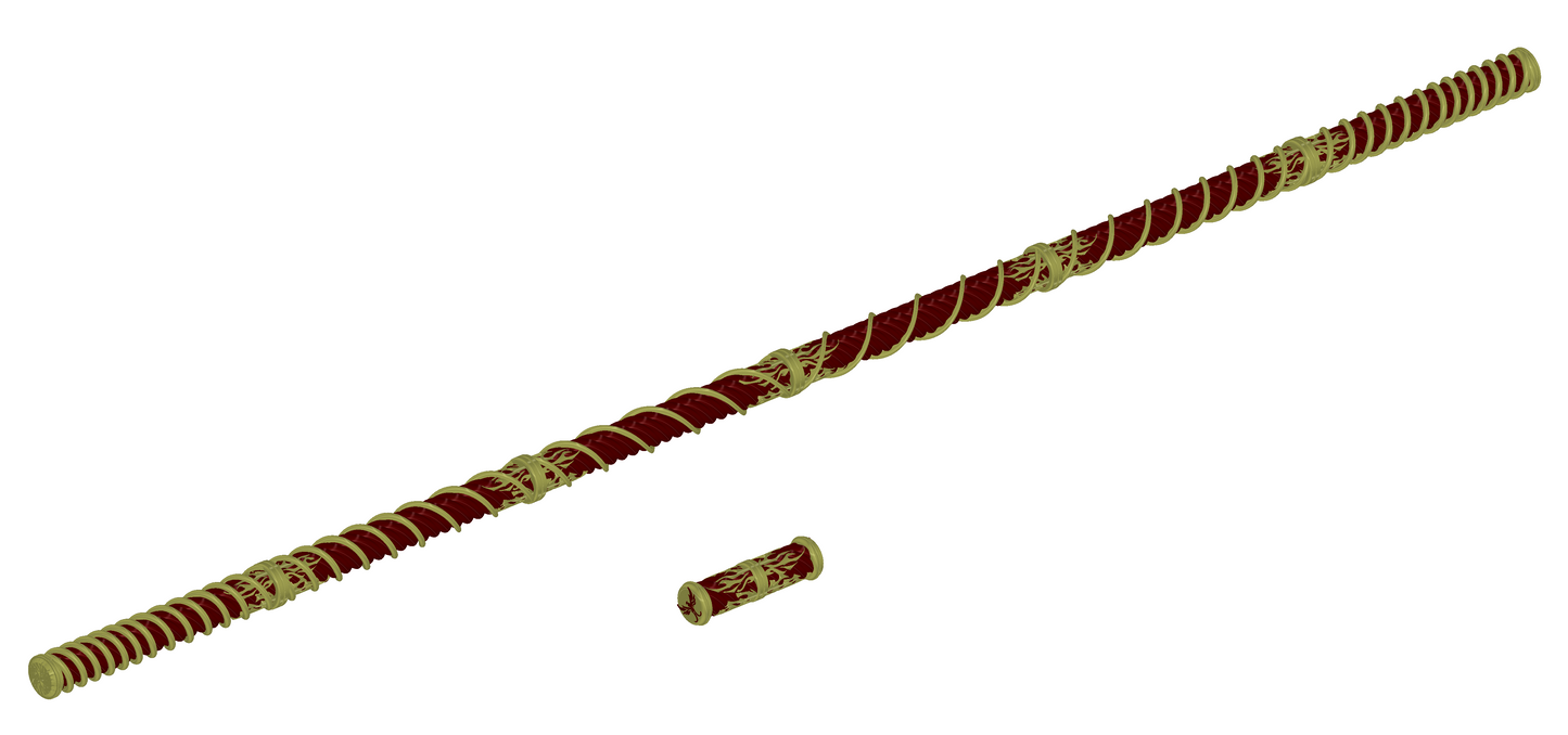 Phoenix Styled quarterstaff | Fire Themed Staff | The Dragon Prince Inspired | By Collins Creations 3D