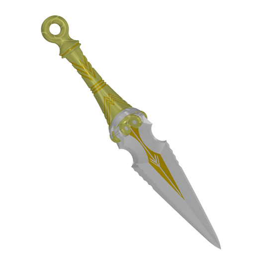Mortal Kombat 2 Scorpion Splitting Kunai | Available With Matching Wrist Mount & Matching Display Plinth | By Collins Creations 3D